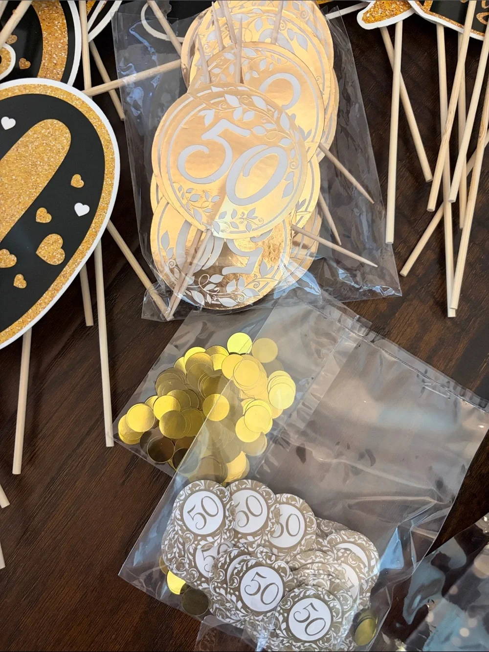 50th Anniversary Party Decoration Kit - Black & Rose Gold